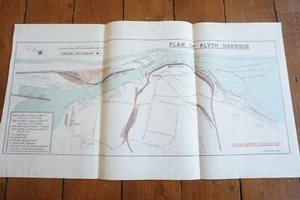1934 LNER Blyth Harbour & Docks Railway Plan Map - Picture 1 of 3