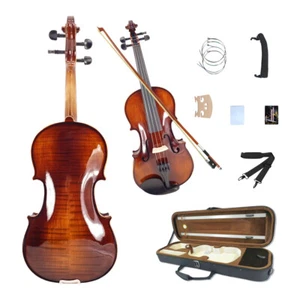 3/4 Acoustic Violin Kit 4 String Solid wood Violin Ebony Maple Spruce Fittings - Picture 1 of 9