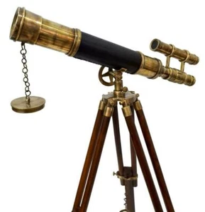 Accenti telescopio doppio barilotto ottone 18 pollici - antico decoro marittimo - Foto 1 di 6