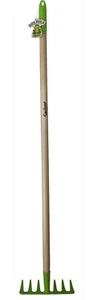 Cyclone KIDS PATCH GARDEN RAKE 900mm Long Handle Rubber Grip, Vibrant Green - Picture 1 of 1