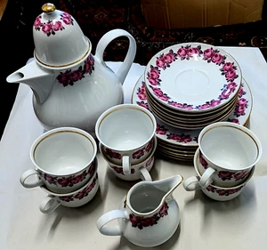 ☕ Graf von Henneberg porcelain 1777 GDR - coffee service for 6 people 🎀✨ - Picture 1 of 8