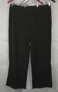 Susan Graver Black Liquid Knit Split Leg Pants With Hardware Size 10 - Picture 1 of 4