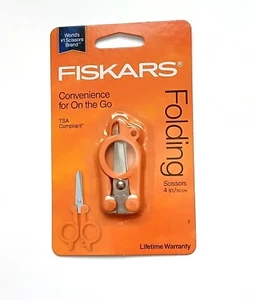Fiskars Folding Travel Pocket Scissors, For small sewing projects. Orange - Picture 1 of 3