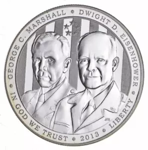 2013-P Proof 5 Star Generals Commemorative Silver Dollar $1 - Picture 1 of 2