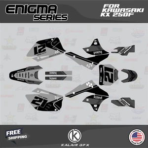 Graphics Kit for Kawasaki KX250F (2006-2008) KX 250F Enigma Series - Purple - Picture 1 of 4
