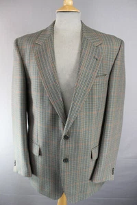 CLASSIC SKOPES GREEN HOUNDSTOTH CHECKED WOOL BLEND JACKET 40 INCH - Picture 1 of 11