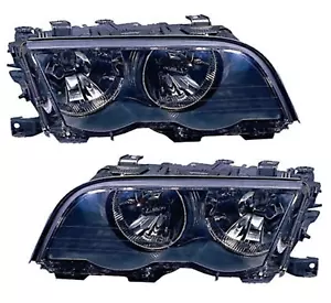 Scheinwerfer Set für 3er BMW E46 Coupe Cabrio 1999-2001 Schwarz H7 Halogen LW - Bild 1 von 5