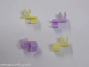 4 Honda DOOR LOCK END ROD CLIPS LEFT YELLOW & RIGHT PURPLE 4mm Rod / 6mm Hole - Picture 1 of 2