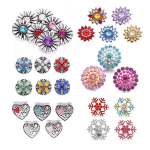 Multi Rhinestone 18mm Snap Button Set Combination Snap Charms For Snap Jewelry