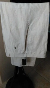 Claiborne Flat front washable linen/cotton NWT pant beige Orig tag $69.50 36-32 - Picture 1 of 4