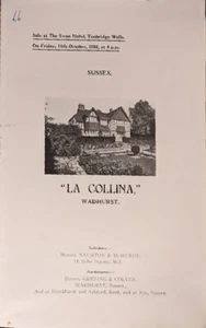 SALE PARTICULARS "LA COLLINA," (NOW FYNING COOMBE) STATION RD. (TN5 6RY) 1932. - Picture 1 of 7