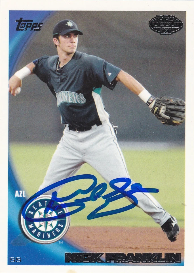 NICK FRANKLIN AZL SEATTLE MARINERS SIGNED DEBUT CARD MILWAUKEE BREWERS ANGELS - Image 1 of 1