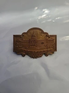 Vintage Rare Harrisburg PA Capitol Whitehead & Hoag co. Metal Pin Ribbon Holder - Picture 1 of 3