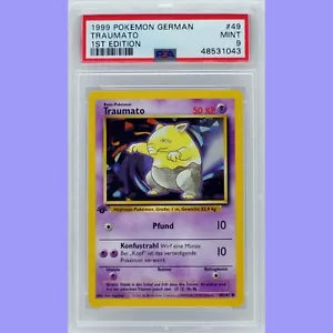 Juego Base Pokémon 1a Edición Alemán Drowzee (Traumato) 49/102 PSA 9 COMO NUEVO - Imagen 1 de 4