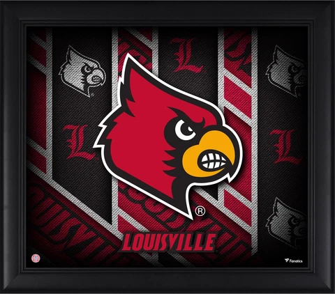 Louisville Cardinals Framed 15" x 17" Team Threads Collage Cover