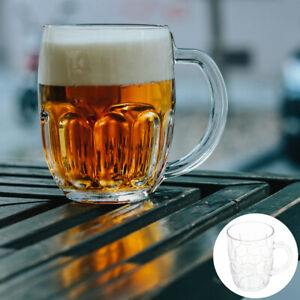 530ml Clear Acrylic Beer Mug with Handle - Heat Resistant