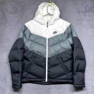 Nike Sportswear Puffer Jacket Boys XL Multicolor Colorblock Down Full Zip Hooded - Picture 1 of 12
