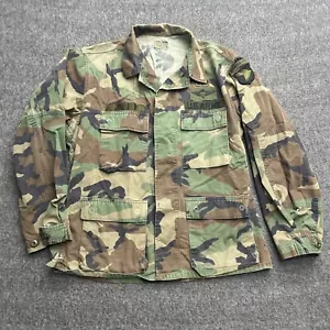 US Army BDU Top Medium Short Green Woodland Camo Military Shirt Coat Gorp - Picture 1 of 14
