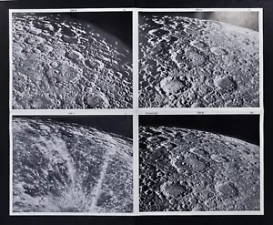 1960 Photographic Lunar Moon Map - 4 Photo Set - Field Clavius D8 - Craters - Picture 1 of 5