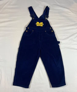 Salopette Michigan Wolverines bambino taglia 4 vintage MightyMac velluto a coste navy RARA - Foto 1 di 23
