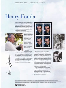 #738 37c Henry Fonda, Actor #3911 USPS Commemorative Stamp Panel - Picture 1 of 1