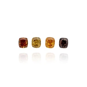 1,24 ct. - Juego de 4 cojines sueltos naturales de diamantes sueltos amarillo marrón naranja VS1-SI1 - Imagen 1 de 5