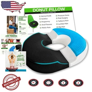 Cuscino Ciambella Gel Raffreddante Memory Foam - Cuscino Sedile Ortopedico per Coccige P... - Foto 1 di 8