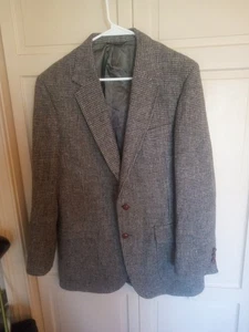 Houndstooth Harris Tweed: Grey Size 42 Davidsons Scotland - Picture 1 of 8
