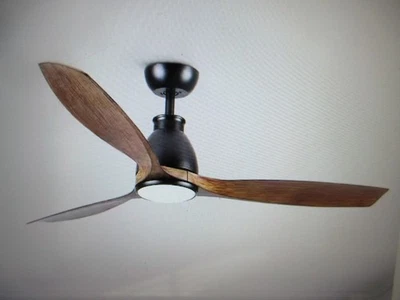 Yuhao 52 in Integrated Dimmable LED Indoor Farmhouse Black Ceiling Fan w Remote - Image 1 of 4