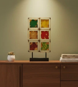 Vintage Mid Century Abstrakte Metall Kunst Skulptur 6 Platten Tischplatte Modern Dekor - Bild 1 von 12