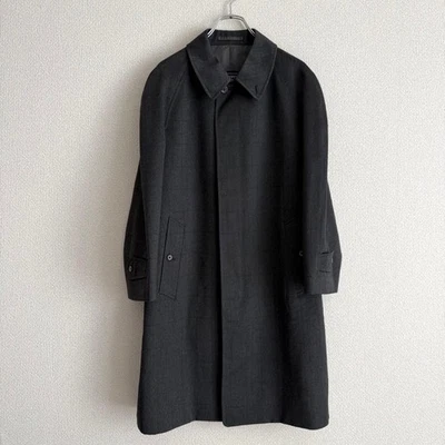 Abrigo Burberry's Vintage Para Hombre 100% Lana Nuevo Balmacaan Cuadros Largos Gris Talla L Foto 1 de 4