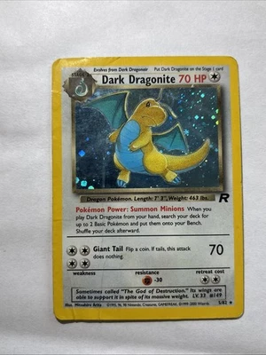 Dark Dragonite - 5/82 - Pokemon Team Rocket Unlimited Holo Rare Card WOTC HP - Image 1 of 4