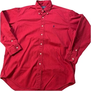 Ralph Lauren 100% Cotton Red Button Down Shirt Mens Size L - Picture 1 of 9