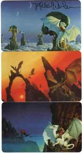 Michael Whelan - autographed "Dragon" Phone Card set  [3 cards] [1 signed] - Picture 1 of 8