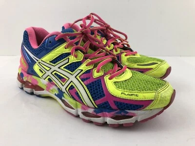 Asics Gel Kayano 21 Running Shoes Womens Size 8.5 T4H7N Green/Pink/Blue - Image 1 of 4
