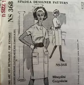 Vintage Nähmuster Spadea NS-368 ~ Step-in MANTEL KLEID ~ Designer M.Gugenheim ~ 10 ~ ungeschnitten - Bild 1 von 1