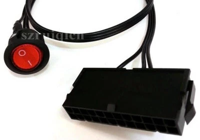 ATX PSU 24-Pin Female Power Supply Starter Tester Start up Jumper ON/OFF Switch - Image 1 of 3