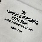 Farmers And Merchants State Bank Ohio Canvas Money Bag Archibold Wauseon Stryker