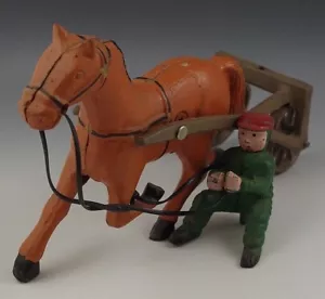 CAVALLO IN GHISA CON CAVALIERE NO CARRO 6'' - Foto 1 di 3