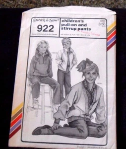 Stretch & Sew Pattern 922 Childrens pull-on & stirrup pants Hip Size 22-32 - New - Picture 1 of 3
