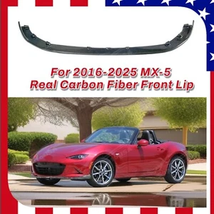Real Carbon Fiber Lower Front Car Bumper Body Spoiler For Mazda MX-5 Miata 16-25 - Picture 1 of 11