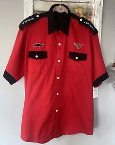 Men’s Corvette Mechanic Pit Crew Racing Button Front Motorsport Shirt 3XL - Foto 1 di 8