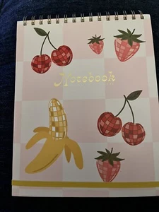 Fringe Studio 90 Lined Page Hardcover Spiral Notebook Journal 8x10”Fruit Design - Picture 1 of 8
