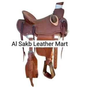 Big Horn Brown Basket Tooled Western Roping Saddle With Tack Set And Free Ship. - Picture 1 of 4