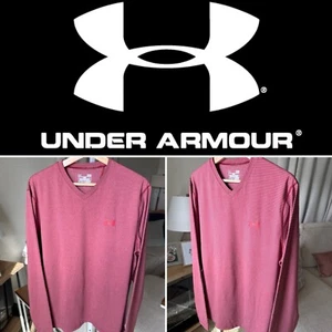 Under Armour Herren L/S Coldgear Red Shirt Hairline Striped Fitted Stretch Tee L - Bild 1 von 15