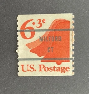 Milford, Connecticut Type 81 Precancel, 6.3 cents Liberty Bell coil - U.S. #1518 - Picture 1 of 1