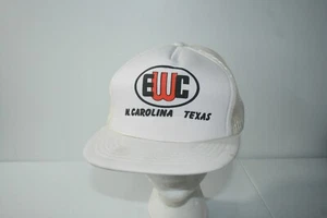 Vintage EWC N. Carolina Texas White Mesh Foam Snapback Trucker Hat Cap - Picture 1 of 6