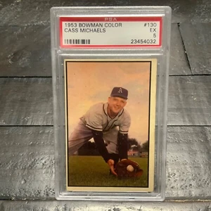 1953 Bowman Color Cass Michaels #130 *Athletics* PSA 5 EX - Bild 1 von 2