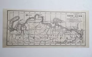 Landkarte von Nord-Asien. Sibirien, Holzstich von 1879 - Bild 1 von 1