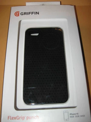 GRIFFIN FlexGrip Punch BLACK silicone CASE IPhone 4S 16GB 32GB 64GB cell phone - Image 1 of 4